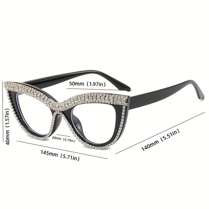 Rhinestone Cat Eye Sunglasses UV400 Protection