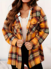  Plaid Print Long Sleeve Button Up Shirt