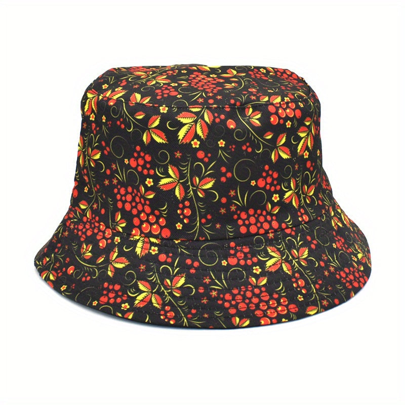 Cartoon Pattern Print Bucket Hat Lightweight Mushroom Whale Sun Hat