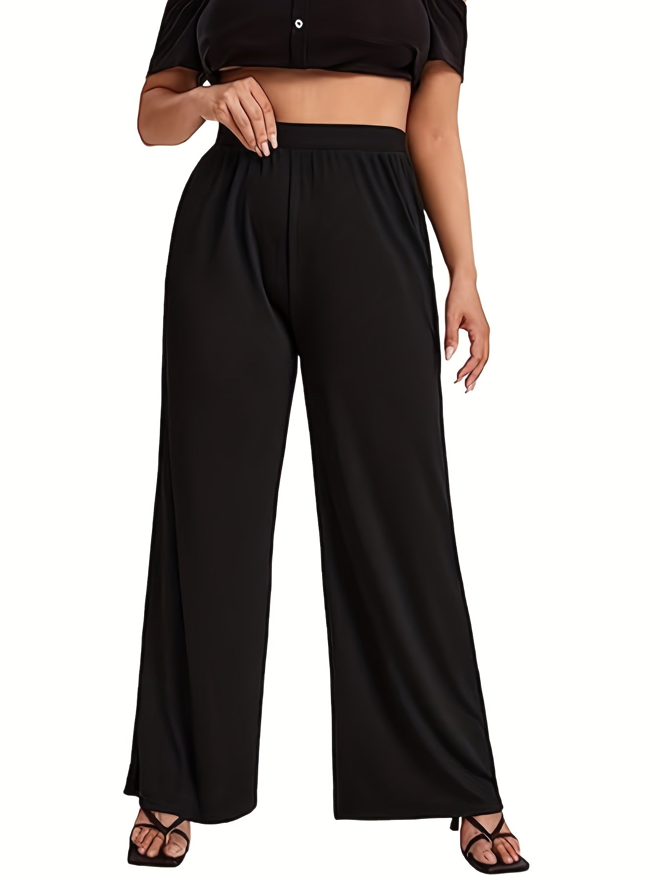  Women's High Waist Wide Leg Trousers