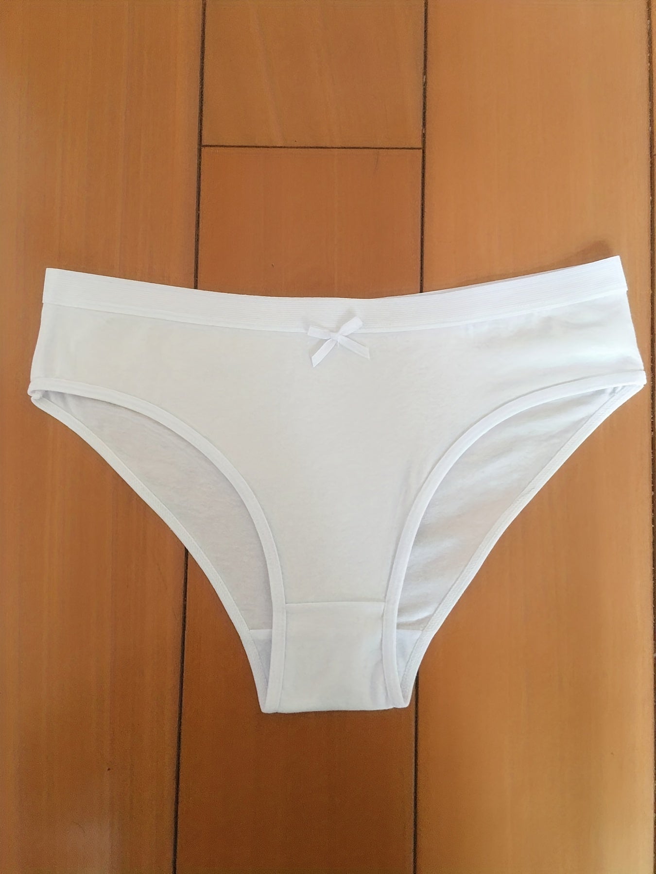 5pcs Low Waist Bow Tie Sports Briefs Comfy & Breathable Intimates Panties