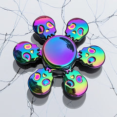 Metal Skull Fidget Spinner Toy Colorful Stress Relief Gift