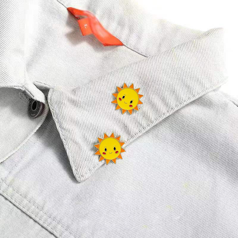 Girls Sun Moon Cloud Pattern Brooch