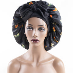 Satin Bonnet with Adjustable Ties Flexible Headband Hair Turban