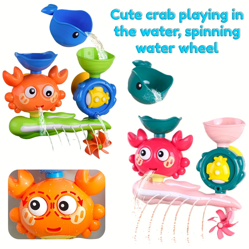 Suction Cup Bath Toy Set for Kids, Rotating Water Wheel Fun