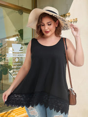  Lace Trim Tank Top - High Stretch