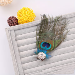 Retro Style Peacock Feather Hair Clip for Women Girls