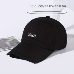 Men's 1988 Embroidery Sun Hat Baseball Cap Peaked Cap For Students