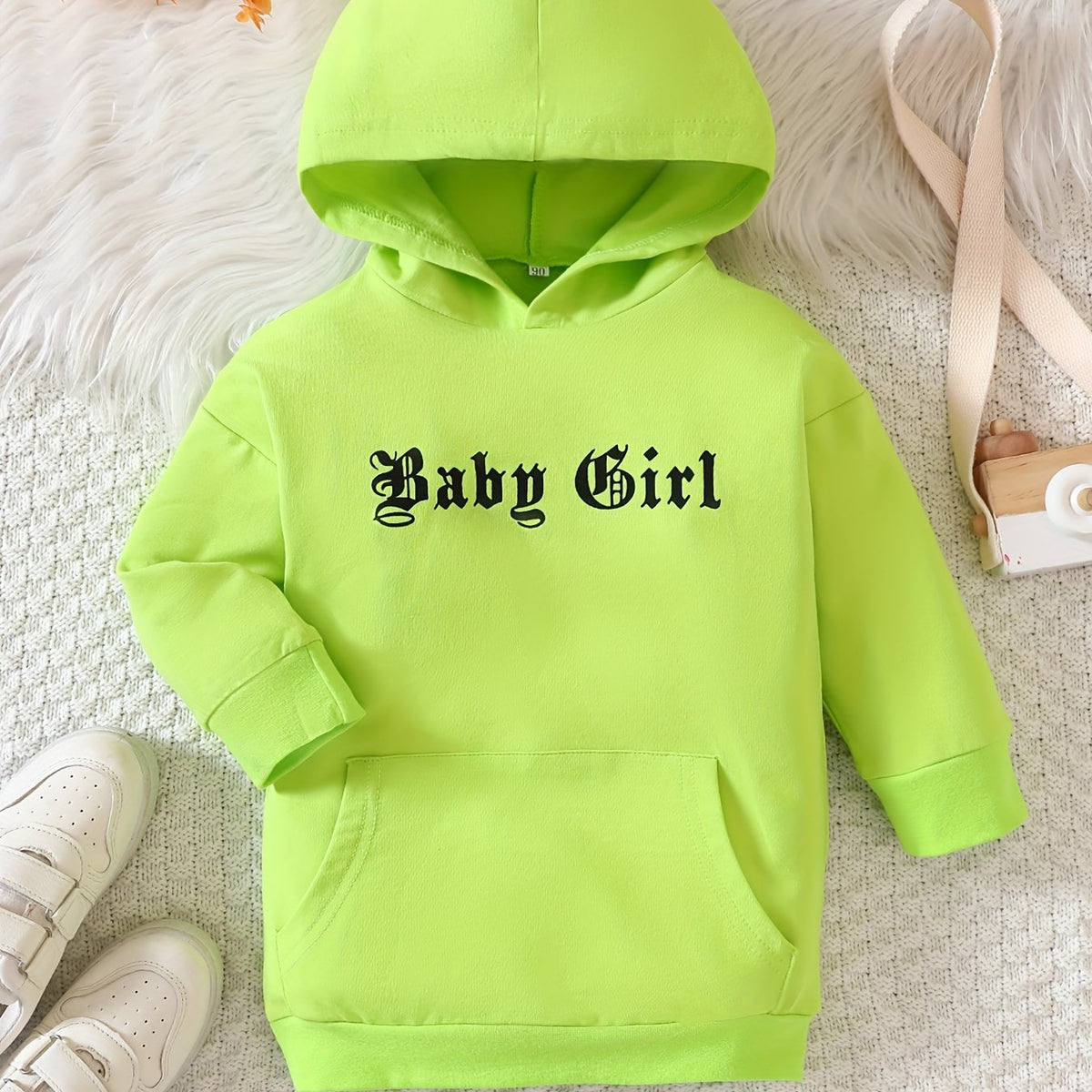 Baby Girl Long Sleeve Hoodie Dress With Large Pockets Sweatshirt