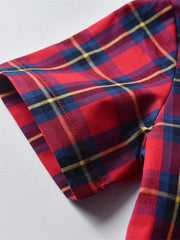 Toddler Boys Plaid Graphic Button Short Sleeve Shirt Kids Summer Clothes