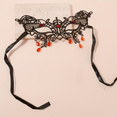 Lace Tassel Water Drop Pendant Prom Mask for Halloween Party