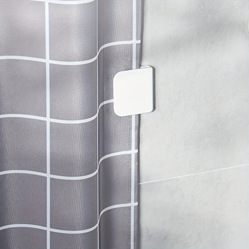 2pcs Adhesive Shower Curtain Clips, Prevent Splashing, Secure Curtains