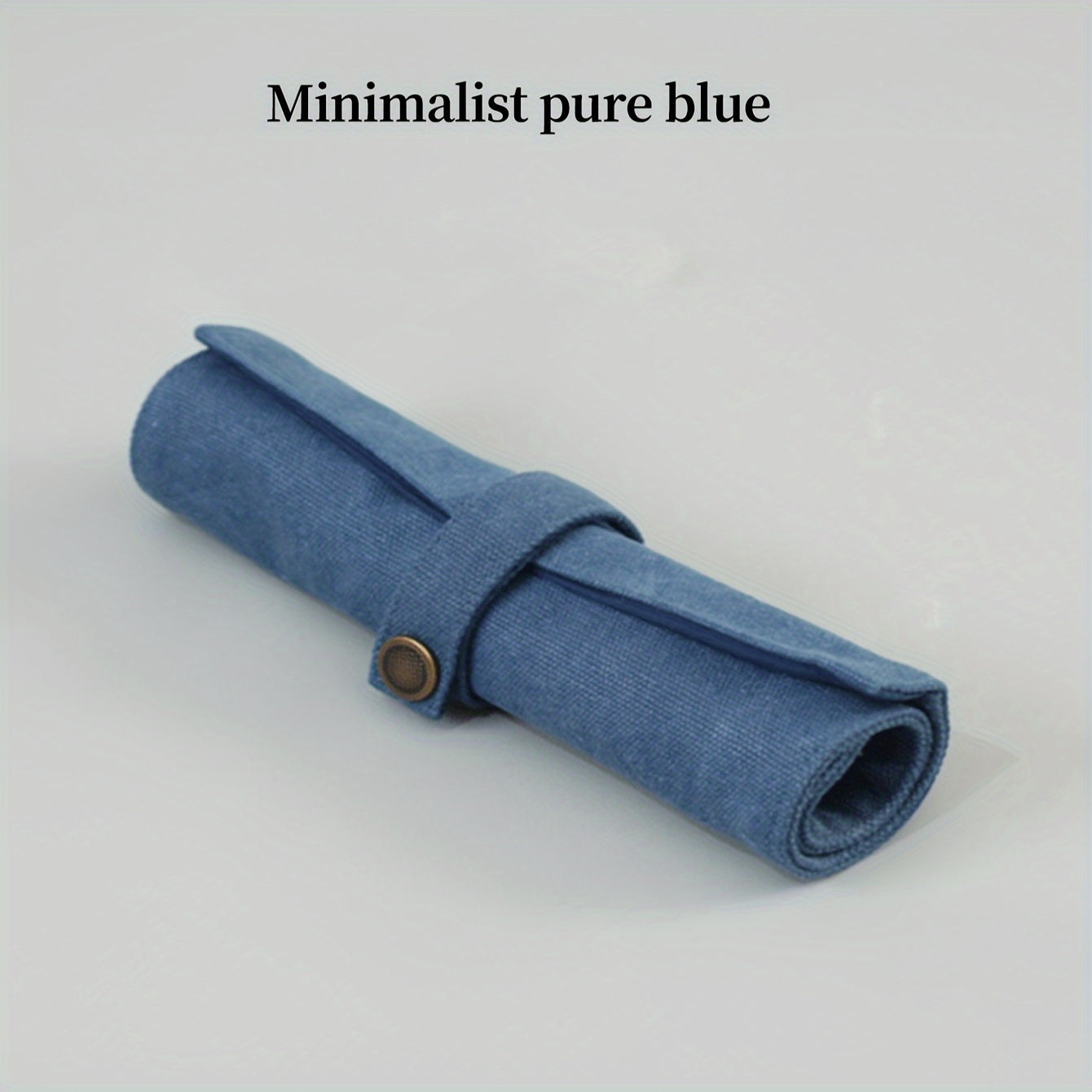 Snap Button Pen Curtain Roll Pen Bag Canvas Folding Stationery Bag