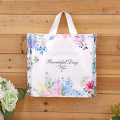5pcs Lavender Print PVC Satchel Gift Bag Holiday Decor Accessory