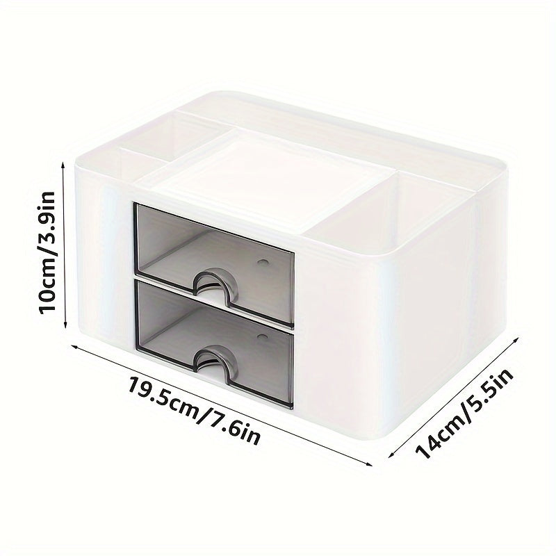 Desktop Storage Box with Drawer Plastic Desk Storage Box