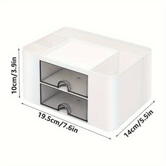 Desktop Storage Box with Drawer Plastic Desk Storage Box
