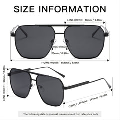 Polarized Square Sunglasses UV400 Men Women Metal Outdoor Eyewear