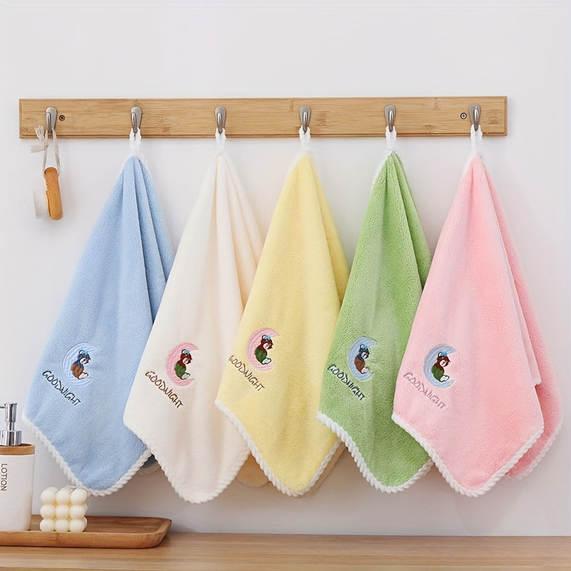 Embroidery Hand Towel Coral Fleece Quick-drying Soft Skin-friendly Face Towel
