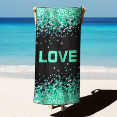 Quick Drying Letter Printed Beach Towel Soft Blanket