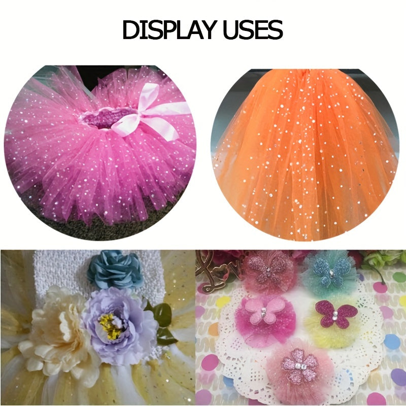 Glitter Sequin Tulle Roll Organza Crafts Tutu Skirt Fabric Wedding Decoration