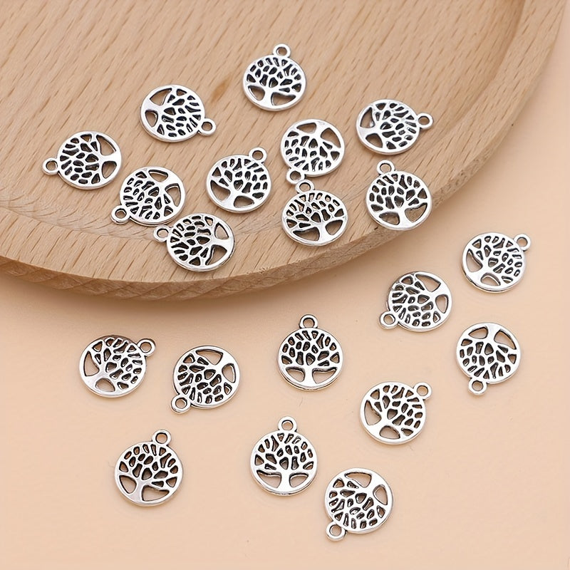 20Pcs Silver Plated Tree Of Life Charm Pendant Jewelry Making DIY Accessories