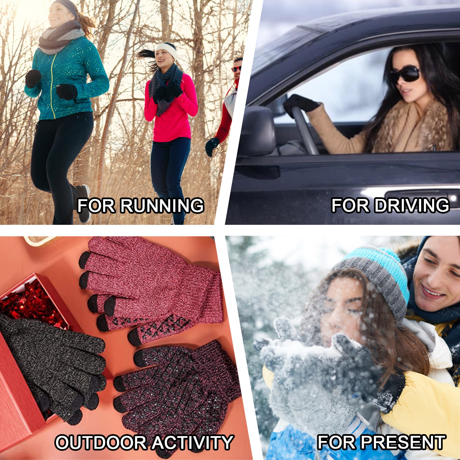 Women's Winter Touchscreen Stretch Thermal Magic Gloves Warm Wool Knitted