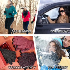 Women's Winter Touchscreen Stretch Thermal Magic Gloves Warm Wool Knitted
