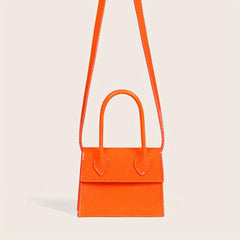 Glossy Solid Mini Shoulder Bag PU Leather Crossbody Bag