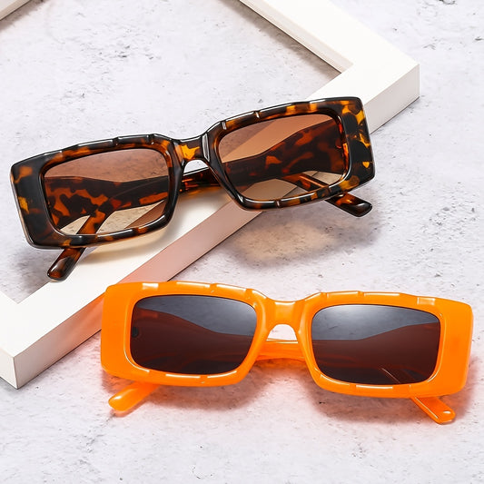 Vintage Oversized Square Sunglasses Colorful Frame Oval