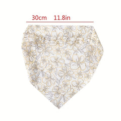 Pastoral Flower Print Chiffon Hair Scarf for Women Girls