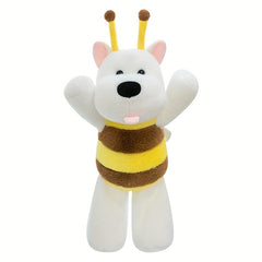 Soft Yellow Plush Puppy Toy with Expressive Eyes - Perfect for Gifts