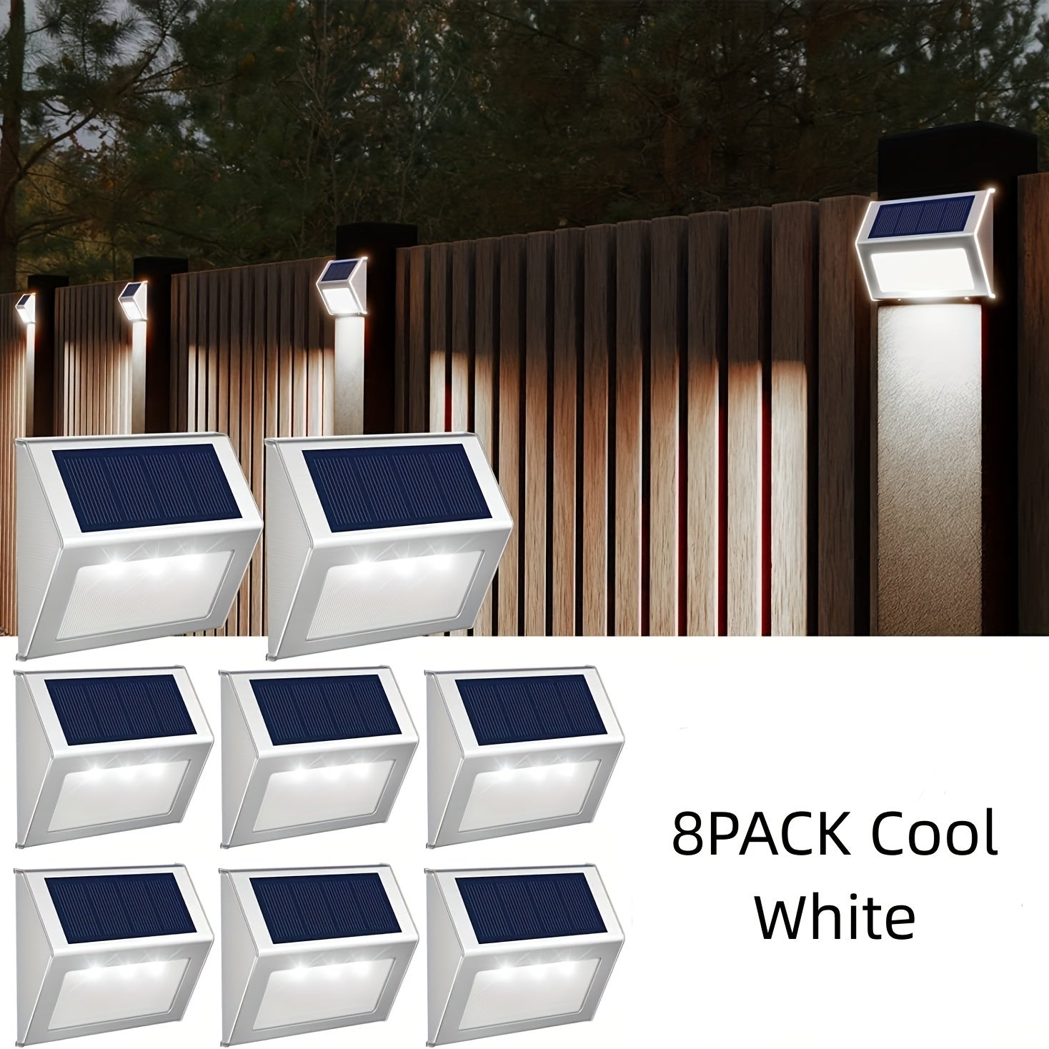 6pcs Solar Deck Lights Waterproof Garden Outdoor Lights