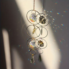 Crystal Sun Catcher Wind Chime Metal Pendant Home Decoration Car Hanging