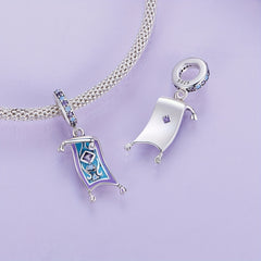 925 Sterling Silver Purple Magic Carpet Charm Pendant for Bracelet