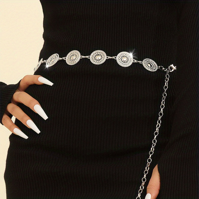 Boho Hollow Out Waist Chain Decorative Belly Chain Dress Girdle