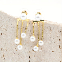 Sexy Style Faux Pearl Decor Stud Earrings Alloy Jewelry