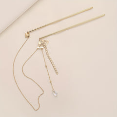 Retro Hair Pin Mini Fan Shape Decor Pendant Double Hairpin Ponytail Holder