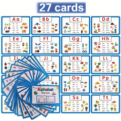 Alphabet Phonics Flash Cards Writing Practice Educational for Kids