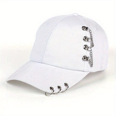 Adjustable Sunshade Baseball Cap With Hoop And Chain