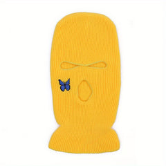 Butterfly Embroidery Y2K Balaclava Solid Ski Mask Hip Hop Knitted Mask