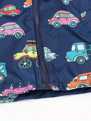 Boys Teen Car Graphic Zipper Hooded Jacket Spring Fall