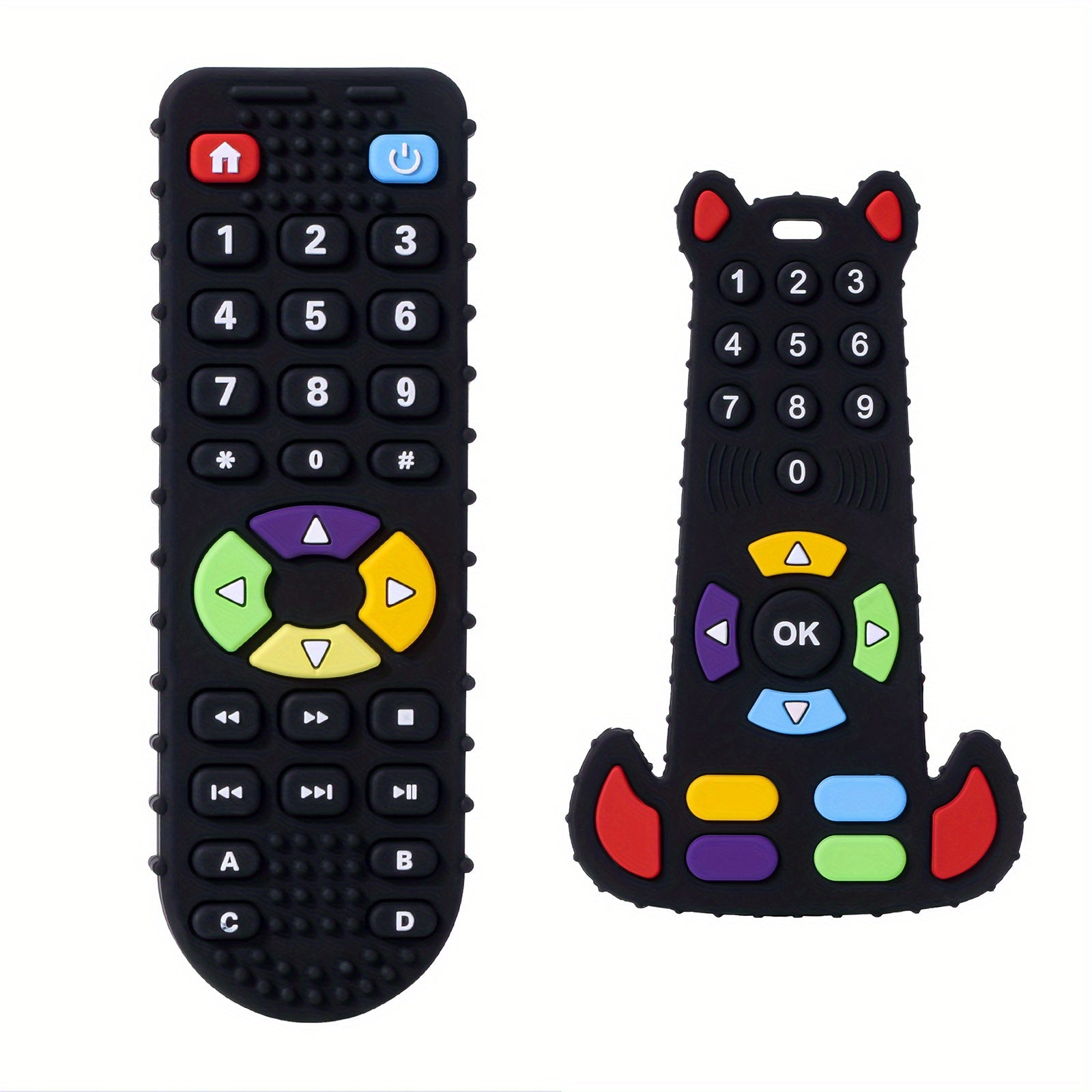 2pcs TV Remote Control Shaped Teething Toy Baby Teethers