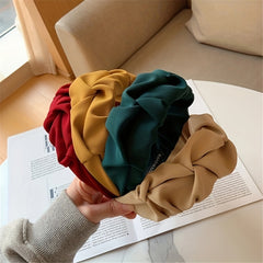Ruffled Headbands For Women Solid Fabric Wide Hairbands