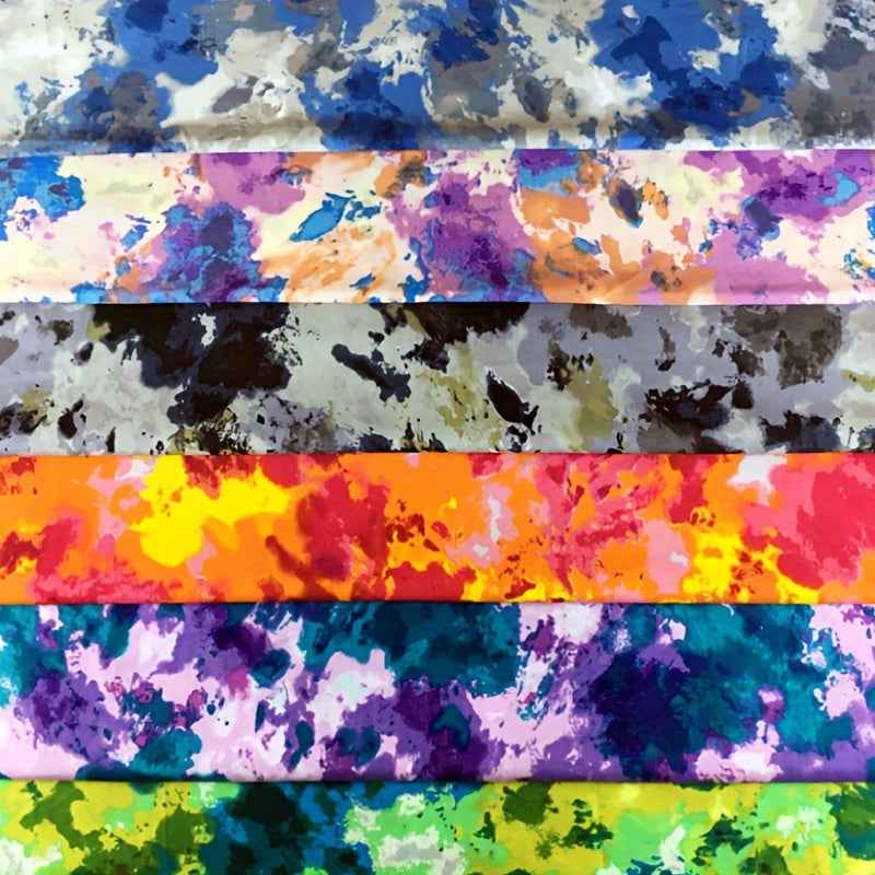6pcs Multicolor Floral Fabric Sewing Quilting Material