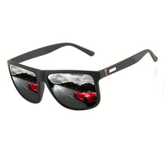 Men's Vintage Square Frame Sunglasses Polarized Driving Sun Glasses