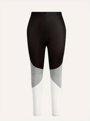 Plus Size Colorblock V Neck Top & Leggings Set