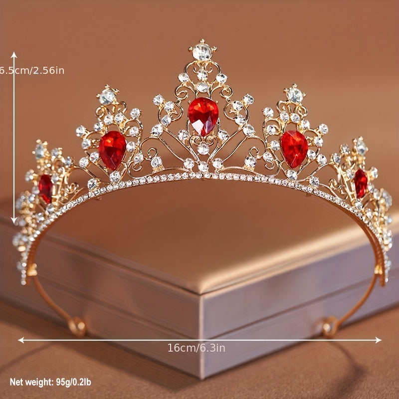 Baroque Style Crystal Rhinestone Crown Head Jewelry