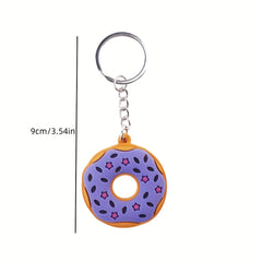 Donut PVC Keychain For Backpack Car Key