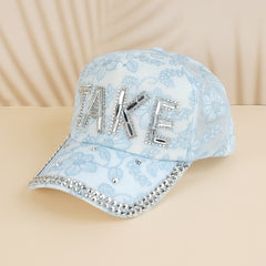 Rhinestone Letter Baseball Cap for Women Girls