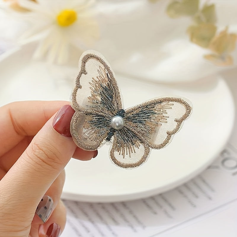 18pcs Embroidered Butterfly Hair Clips Lace Hair Clip for Women Girls
